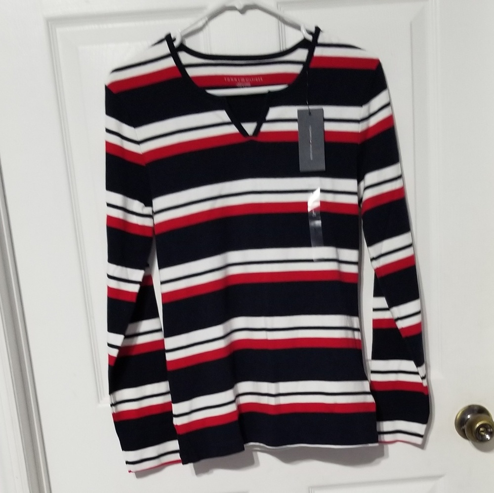 Tommy Hilfiger Blue & Red Striped Top